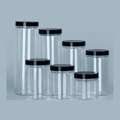 Clear Sealed Can With Lid Plastic Empty Packing Bottle Circu