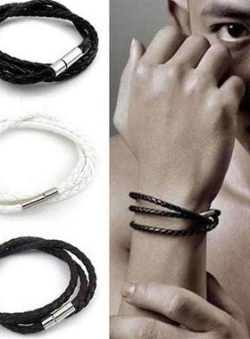 modyle leather brlet steel beads charm brlet for men