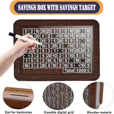 Money Box Wooden Piggy Bank Money Container for Cash Saving