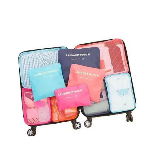 6pcs Set Travel Storage Bags Suitcase Packing Set Storage Ca