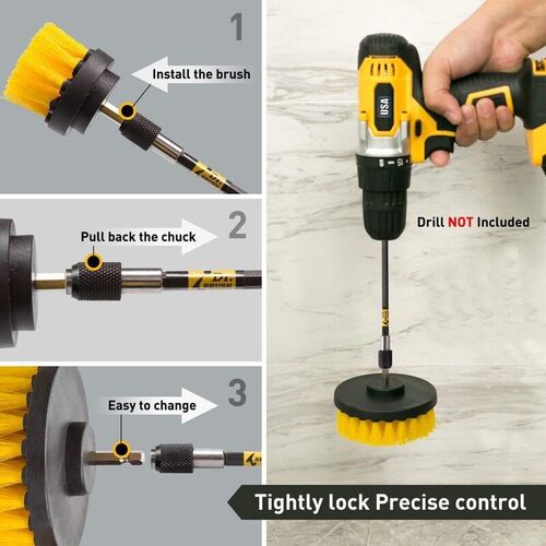 2/3.5/4/5 Electric Scrubber Brush Drill Brush Kit Plastic