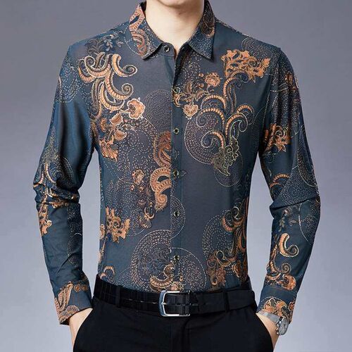 Autumn and Winter Middle-aged Mens Business Casual Shirt Di