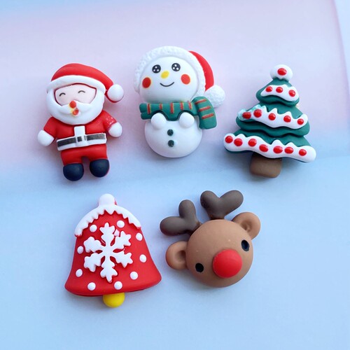 10Pcs New Lovely Christmas Collection Flat Back Cabochon Scr