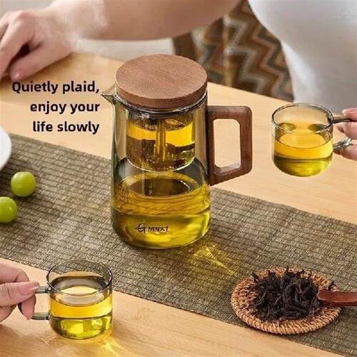 Chinese Tea Pot Magnetic Wooden Handle Flowing Cup Tea