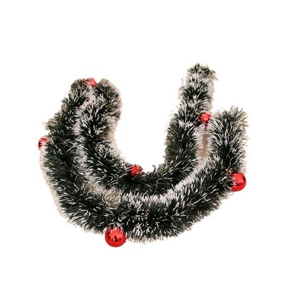 Green Garland with White Tips, Flocked Christmas Tree Decor