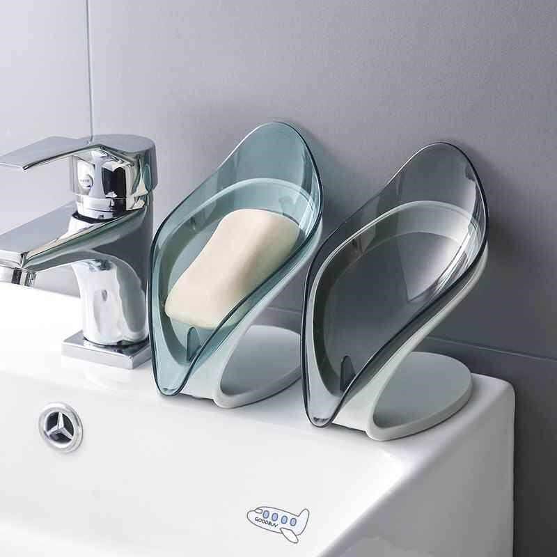 Bathroom Soap Holder Leaf Shape Soap Box Kitchen Dish Storag图片