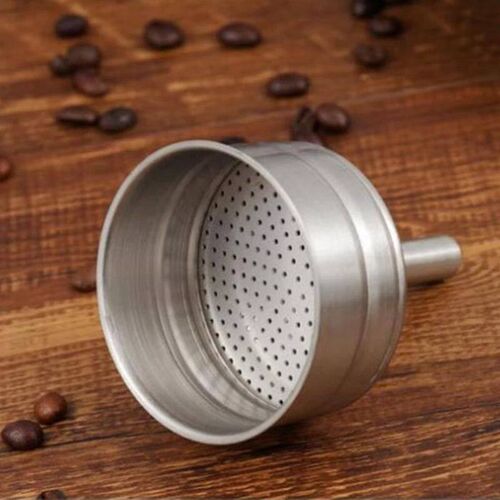Stainless Steel Coffee Funnel for Moka Pot 6 Cup Capacity Du