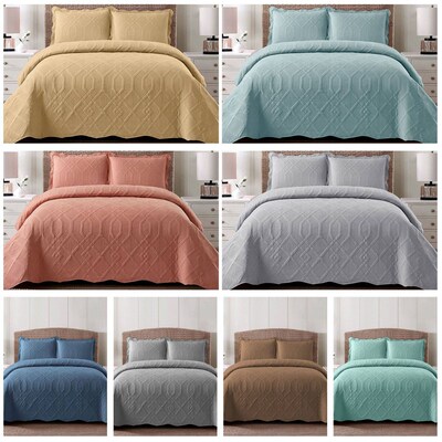 Washed Cotton Bed ver Three-piece Set Solid Color Brushed Em