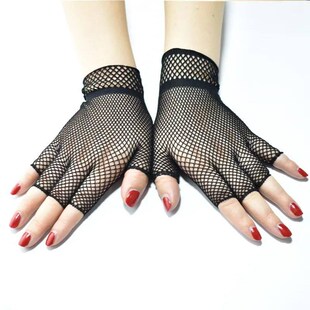 1 Pair Unisex Short Fishnet Gloves Fashion Girl Fingerless M