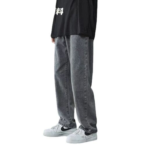 Mens Jeans Mens Spring Autumn and Winter New Grey Straight