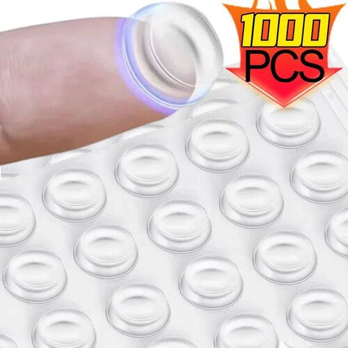 1000/100pcs Self-Adhesive Clear Door Stop Rubber Damper Buff