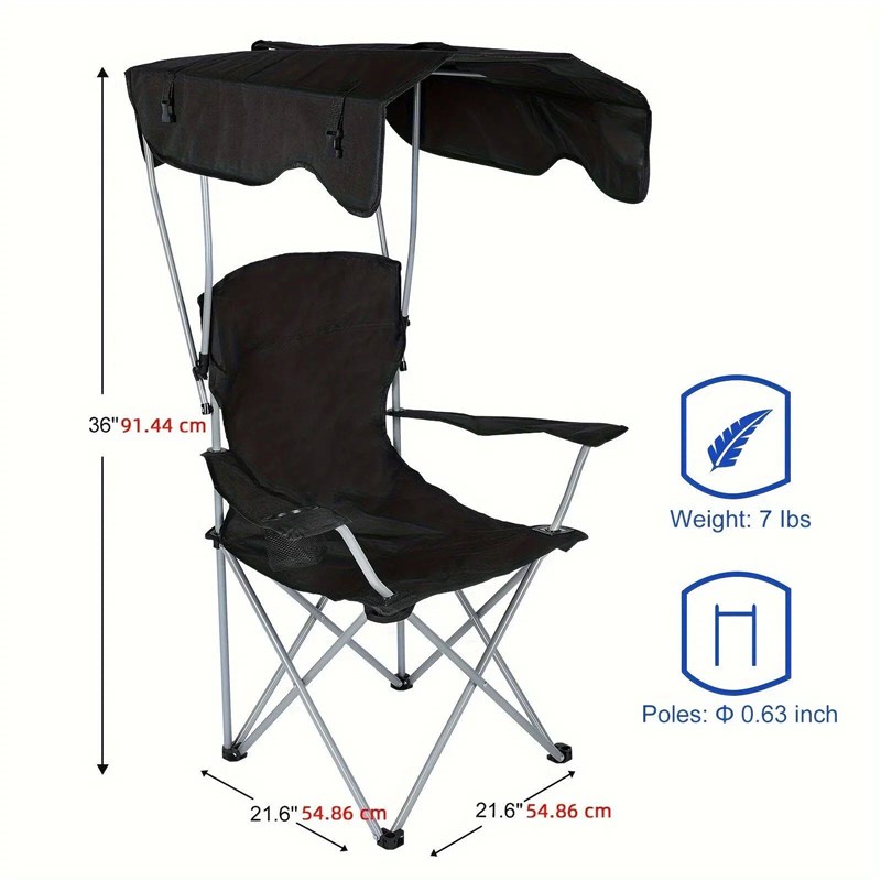 Canopy Lounge Chair with Sunshade for Camping, Hiking, Trave图片