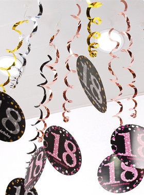 6 Pcs 18/21/30/40/50/60/70 Year Baby Shower Happy Birthday P