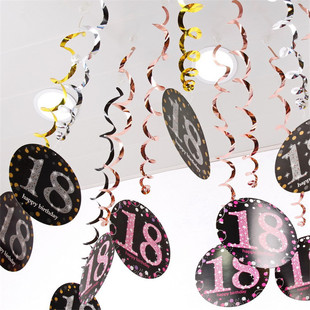 6 Pcs 18/21/30/40/50/60/70 Year Baby Shower Happy Birthday P