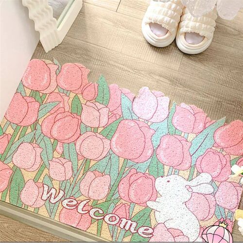 Welcome Rabbit Entrance Doormat Anti-slip PVC Floor Mats Cro