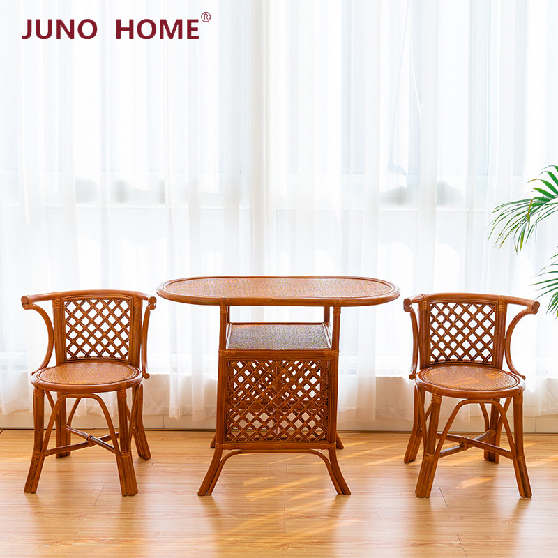 藤椅茶几三件小户型家用真藤编休闲单人阳台桌椅茶桌,住宅家具,桌椅套件,淘宝优惠券,粉丝福利购,淘宝优惠卷