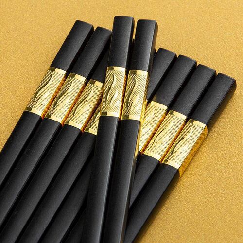 Creative Non-slip High-end Alloy Chopsticks, 10-Piece Set fo