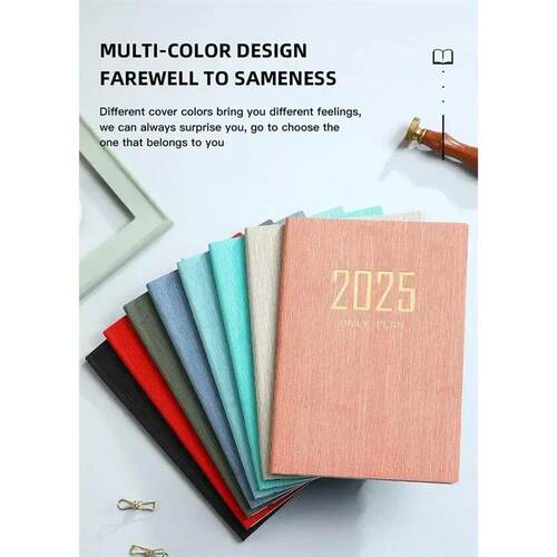 A5 2025 Agenda Book with Calendar English Daily Weekly Month
