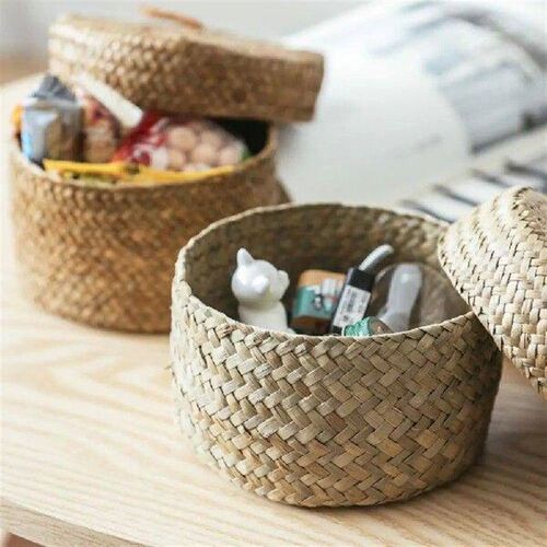 Weaving Snack Storage Box Handmade Storage Baskets Wicker