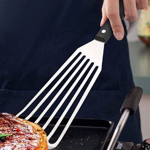 Stainless Steel Slotted Turner & Fish Spatula With Wooden