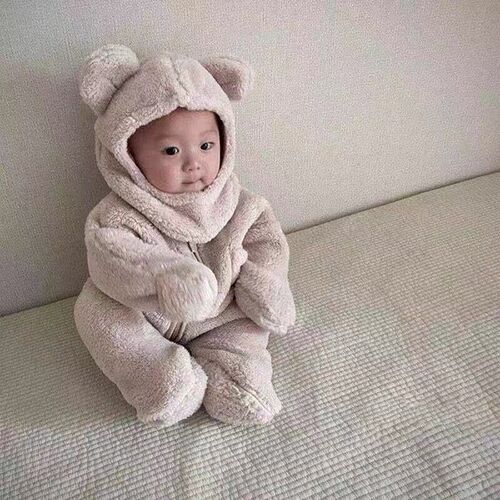Baby Winter Jumpsuits Warm Fluffy Rompers for Infants Boys a