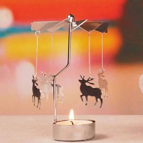 Fairy Tale Rotary Spinning Tealight Candle Metal Tea Light H