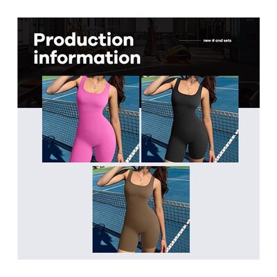 Seamless One-Piece Short Yoga Clothes Sportswear Women&#