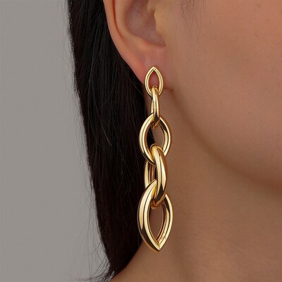 Women Tassels Chain Earring Unusual Earrings Fashion Drop Ea