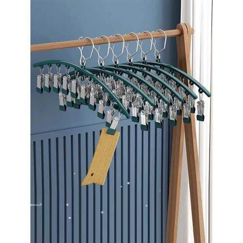 Laundry Socks Drying Rack With 10 Clips Clothes Bras Hanger