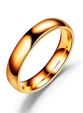 Simple 4mm 6mm Titanium Ring Women Men Prevent Allergy High