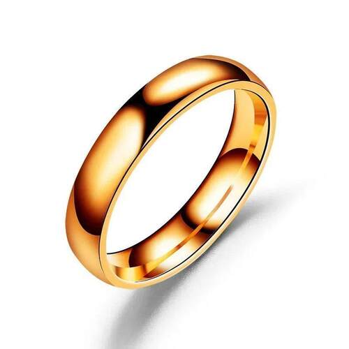 Simple 4mm 6mm Titanium Ring Women Men Prevent Allergy High