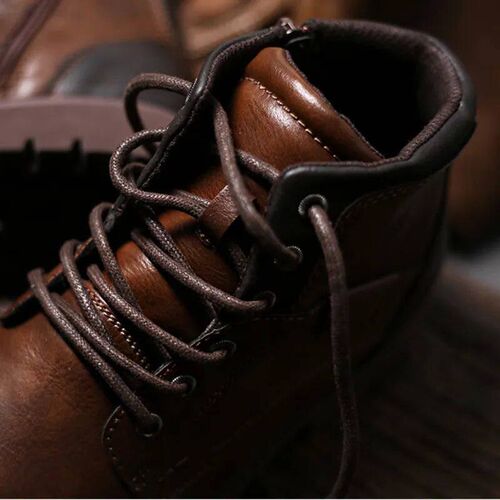 Leather Men Ankle Boots Plus Size High Top Shoes Outdoor Wor