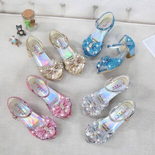 Princess Girls Party Shoes Children Sandals Colorful Sequins