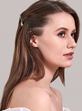 The new Korean version pearl flower zircon one-line hair cli