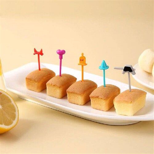 4/5Pcs Fruit Fork Mini Cartoon Children Snack Cake Dessert