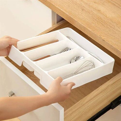 4/5 Compartments Cutlery Organizer Daily Drawer Divider Tray