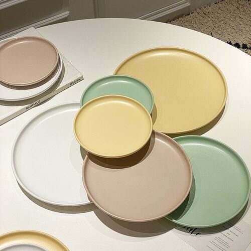 10  Matte Ceramic Plate Solid Color Pizza Dish