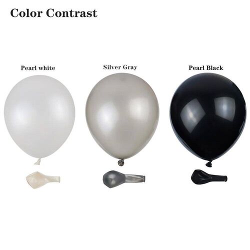 Silver Black Style Foil Letter Number Balloons Baby Shower H