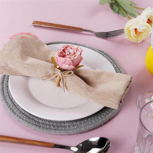 12PACK Pink Peony Flower Napkin Ring粉色花朵餐巾扣西餐口布圈