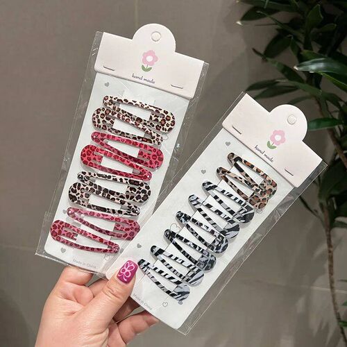 8pcs/set Leopard Print Hair Clips for Women Girls Vintage Ge