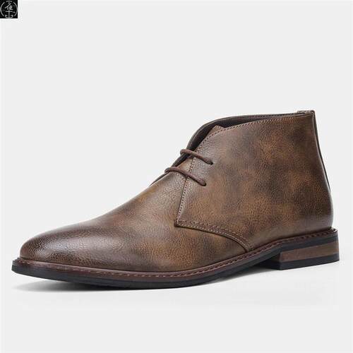 Big size Men Casual leather shoes ankle boots复古大码男皮鞋