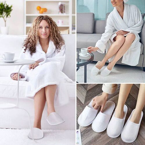 160-20Pairs Non-Slip Hotel Slippers Disposable Closed Toe Sl