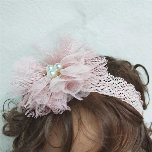 Lovely Pearl Bows Baby Headband Socks Set Non Slip Cotton So