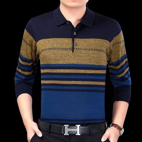 Vintage Men Striped Plaid Cotton  Shirts Spring Autumn Long