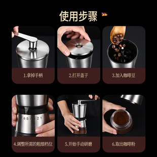Burr Manual milling咖啡磨豆机 steel Stainless Coffee grinder