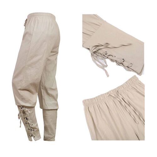 Medieval Pants Viking Costume for Men Women Pirate Trousers