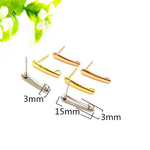20pcs Stainless Steel Earring Geometry Base Rectangular Hang