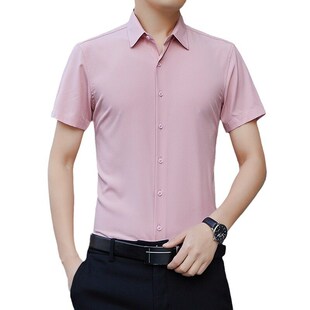 Summer New Fashion All-match Striped Short-sleeved Shirt Men