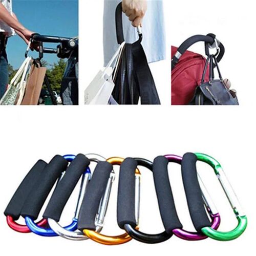 Large Carabiner Stroller Hooks Organizer Aluminum D Ring Spr
