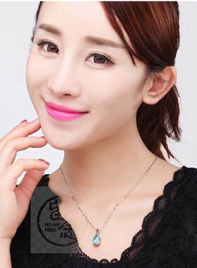 。Temperament fashion sea blue simulation Topaz goddess tear